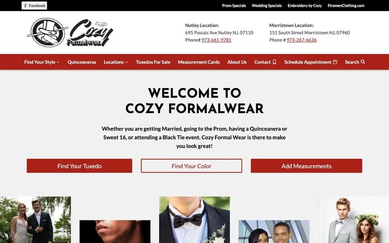 Cozy Tuxedo website, built by Spencer Taylor