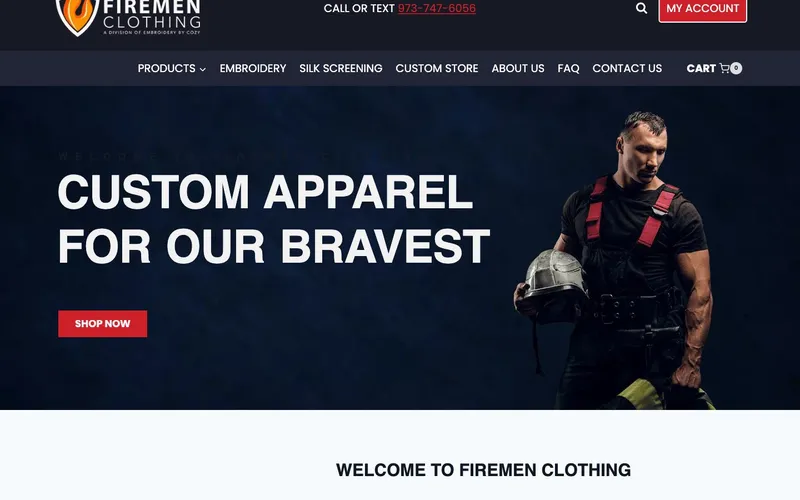 Firemen Clothing website, built by Spencer Taylor
