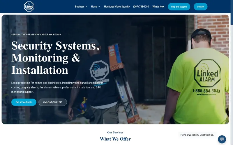 Linked Alarm website, built by Spencer Taylor