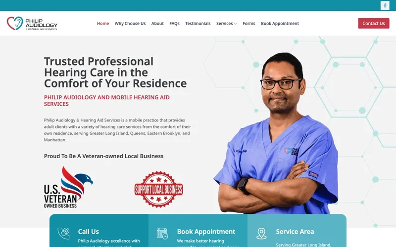 Mobile Audiology Services website, built by Spencer Taylor