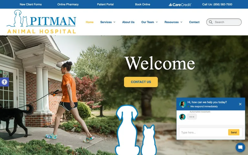 Pitman Animal Hospital website, built by Spencer Taylor