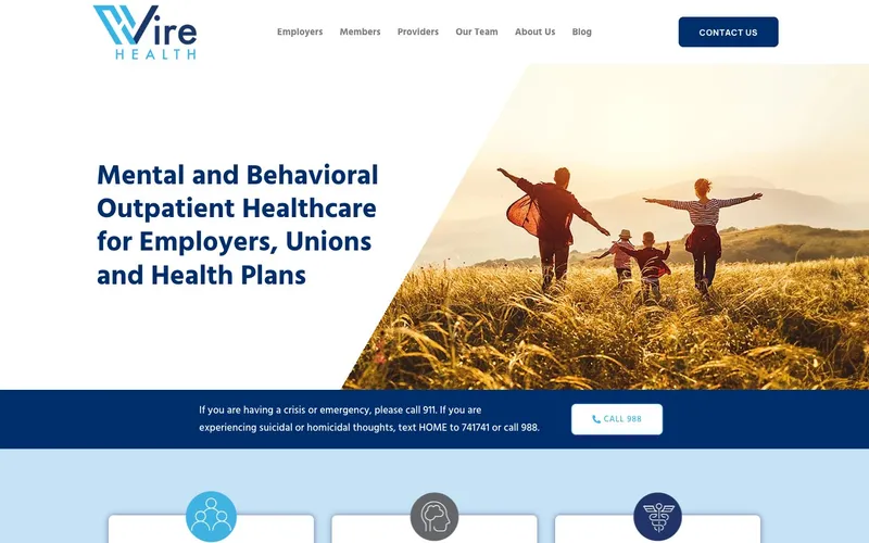 Wire Health website, built by Spencer Taylor