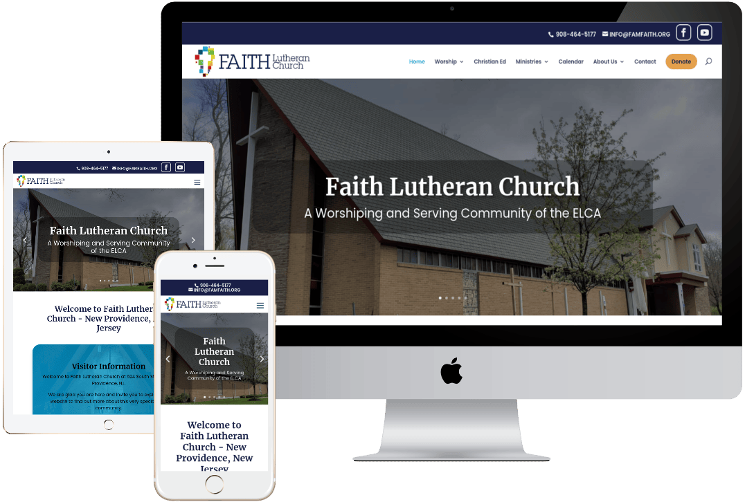 Faith Lutheran Church in New Jersey website design by Spencer Taylor